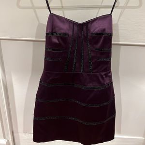 BCBGeneration Strapless Purple and Black Dress.  Size 8